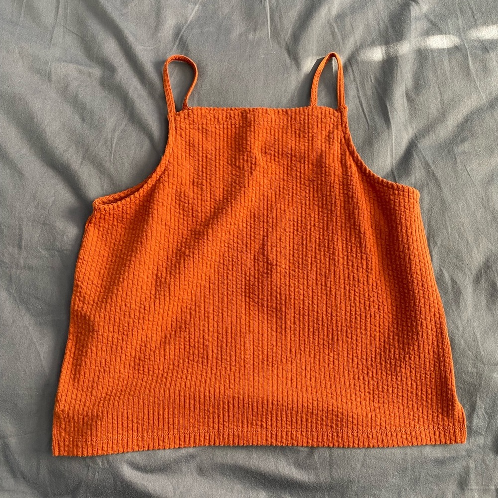 Madewell Orange Textured Tank Top